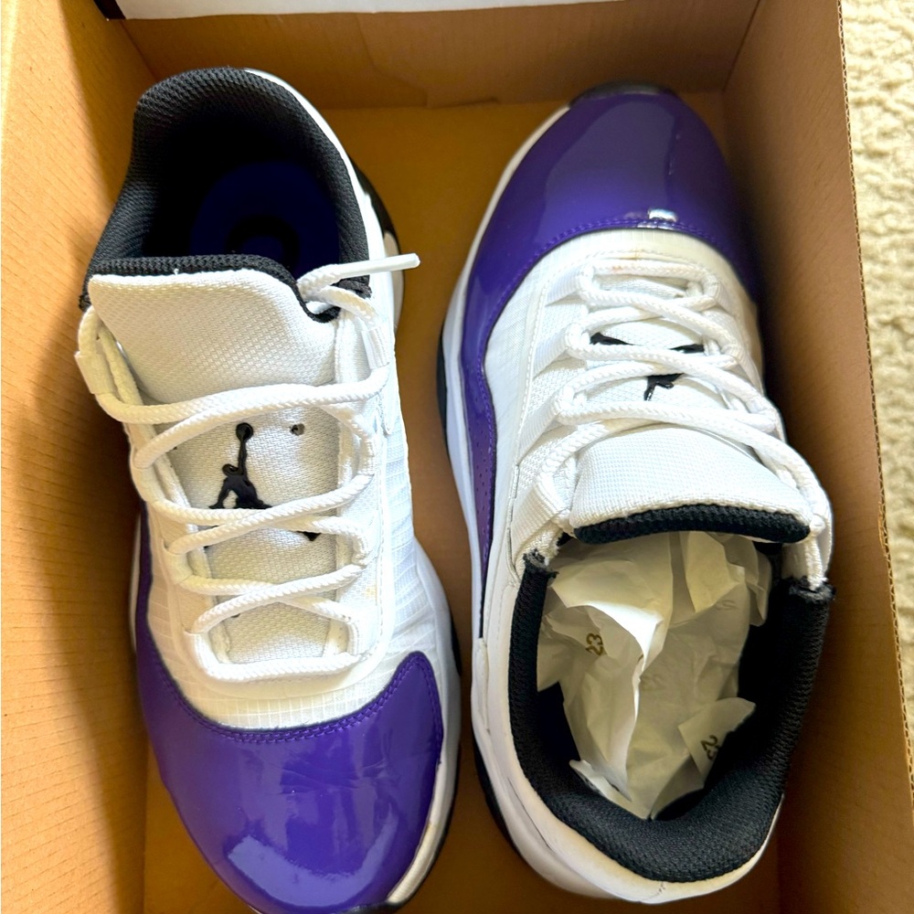 White/Black/Purple Air Jordan 11 Comfort Low (GS)